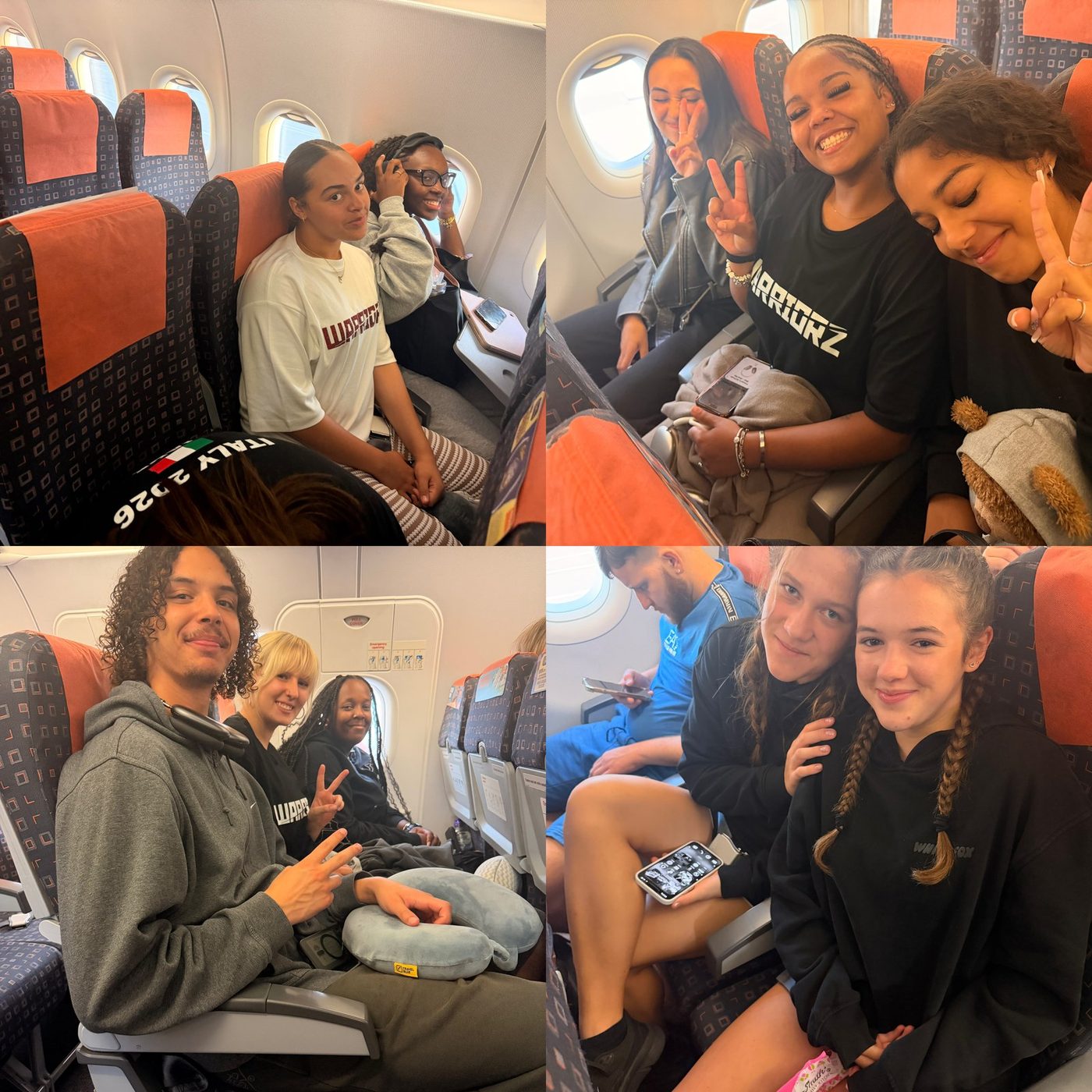 A photo collage from the Warriorz trip to Italy in 2026